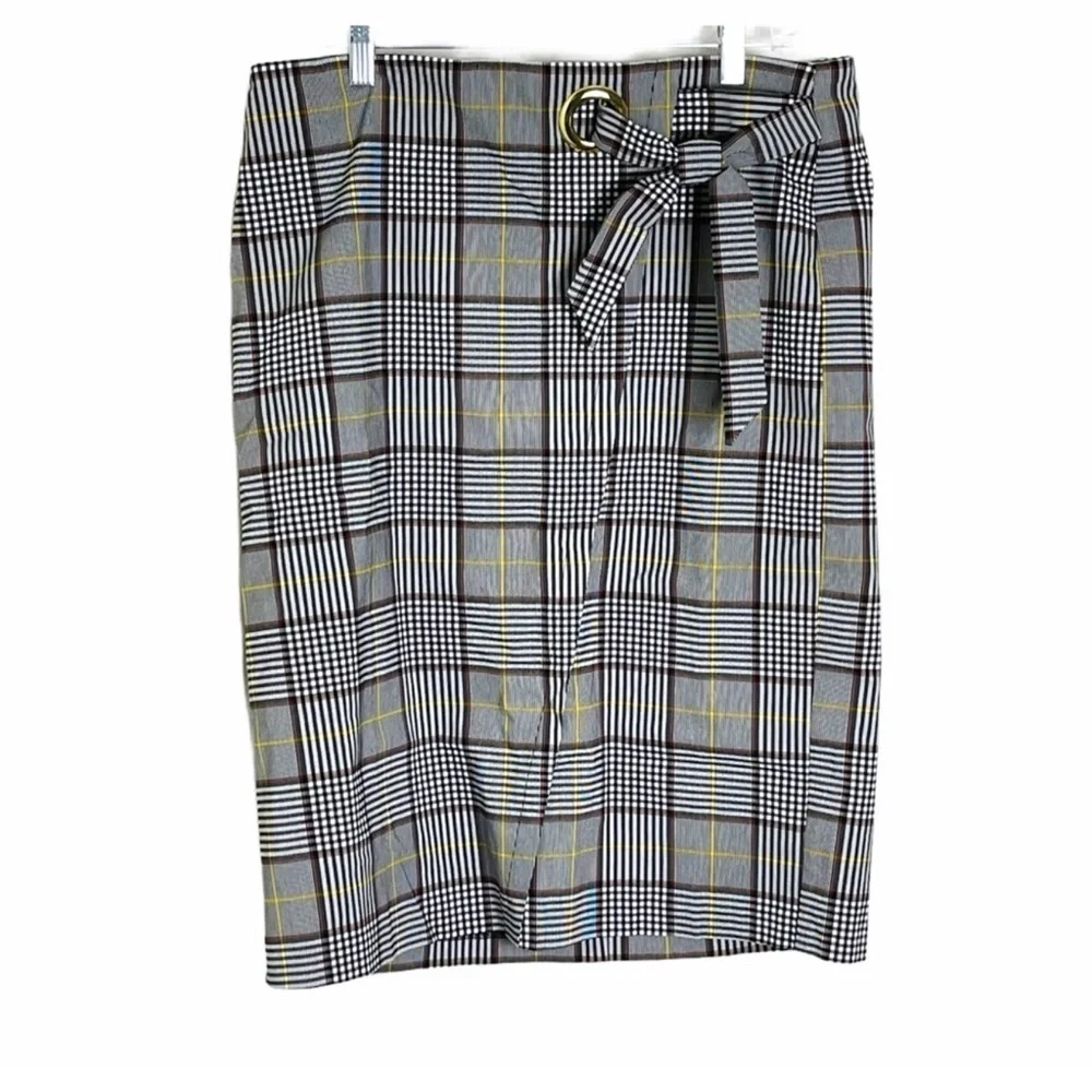 Est.1946 Plaid Midi Skirt | Size 12 | Waist with Bow | Soft Rayon